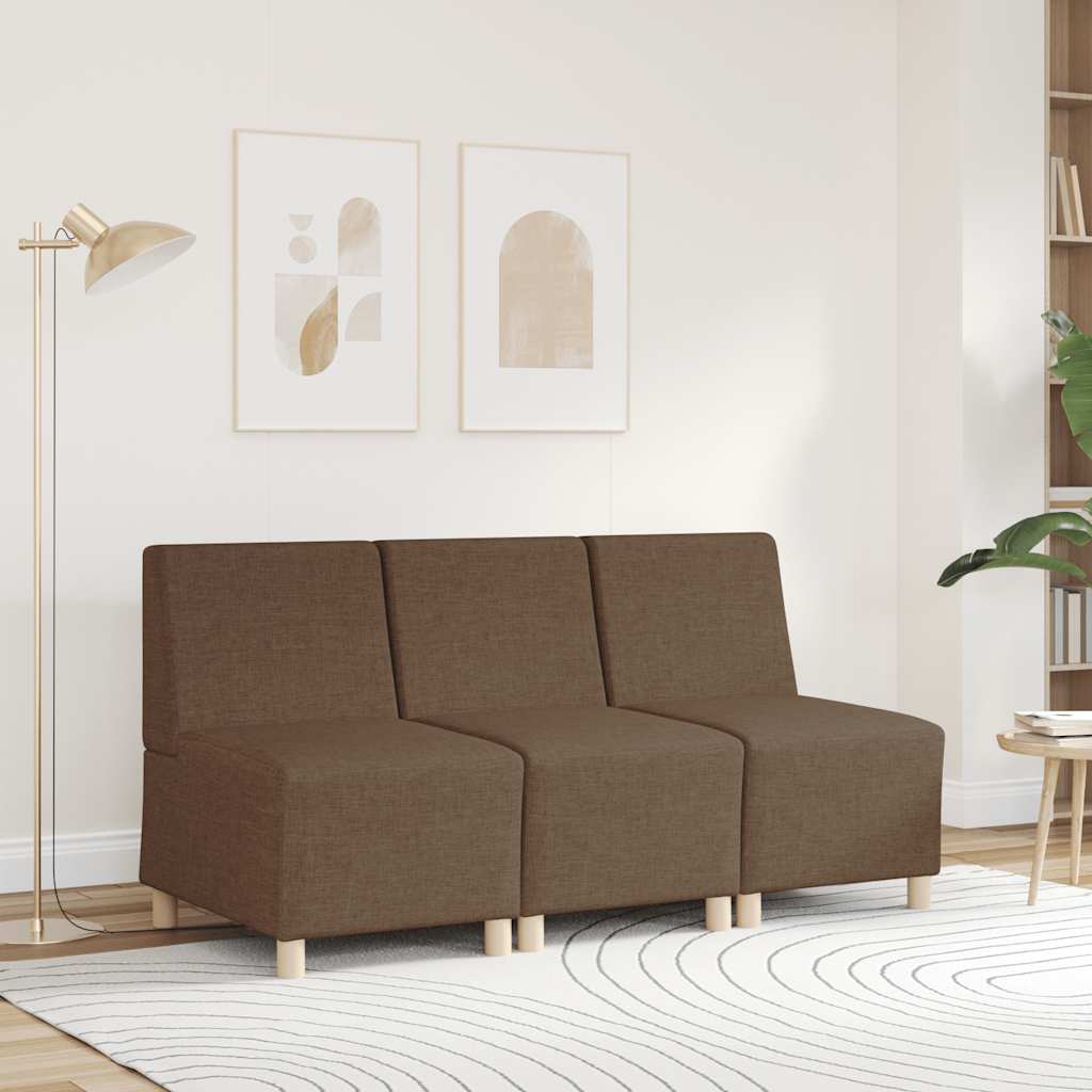 vidaXL Canapea Scaun fără brațe, maro, 55 cm, material textil