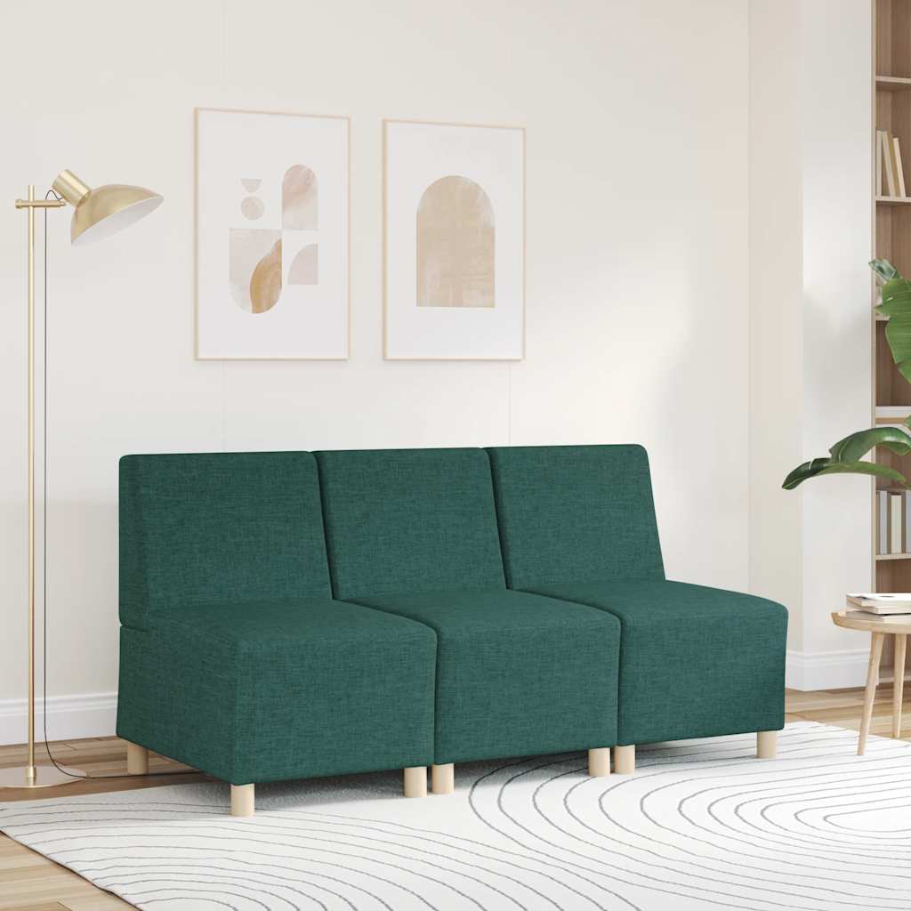 vidaXL Canapea Scaun fără brațe, verde închis, 55 cm, material textil