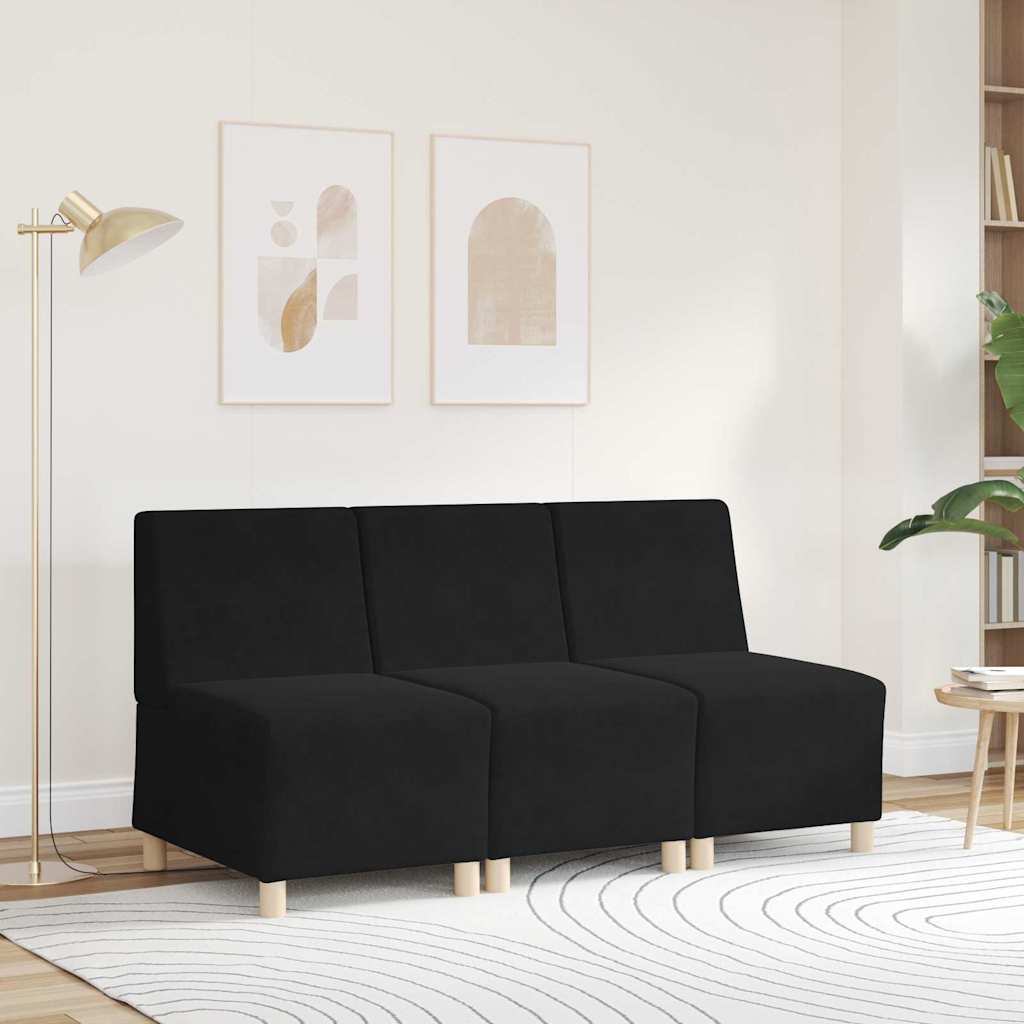 vidaXL Unitate Sofa Modulară Fără Brațe Negru 55 x 74 x 82 cm Catifea