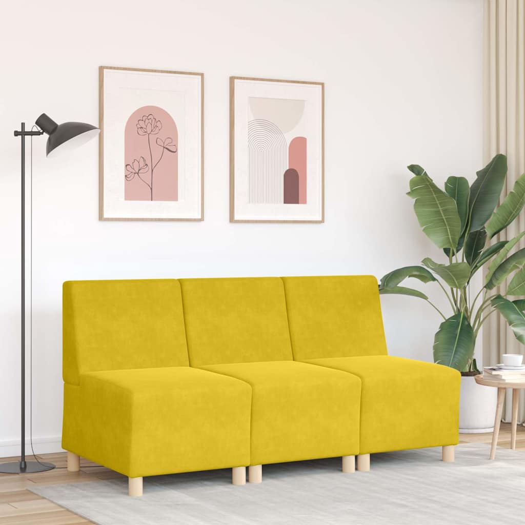 vidaXL Canapea Scaun fără brațe Galben 55 cm Catifea vidaXL Canapea Scaun fără brațe Galben 55 cm Catifea