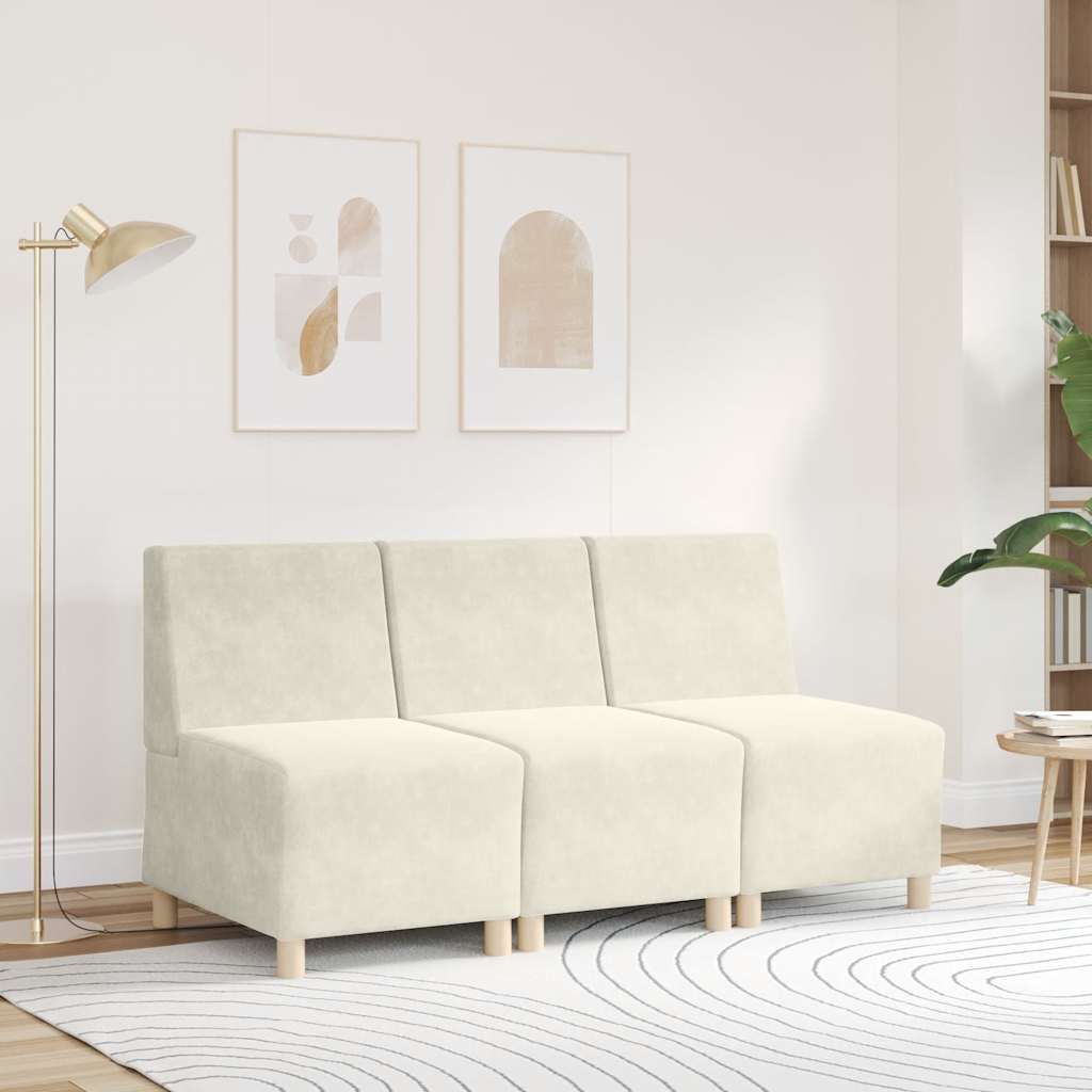 vidaXL Canapea Scaun fără brațe Crem 55 cm Catifea vidaXL Canapea Scaun fără brațe Crem 55 cm Catifea