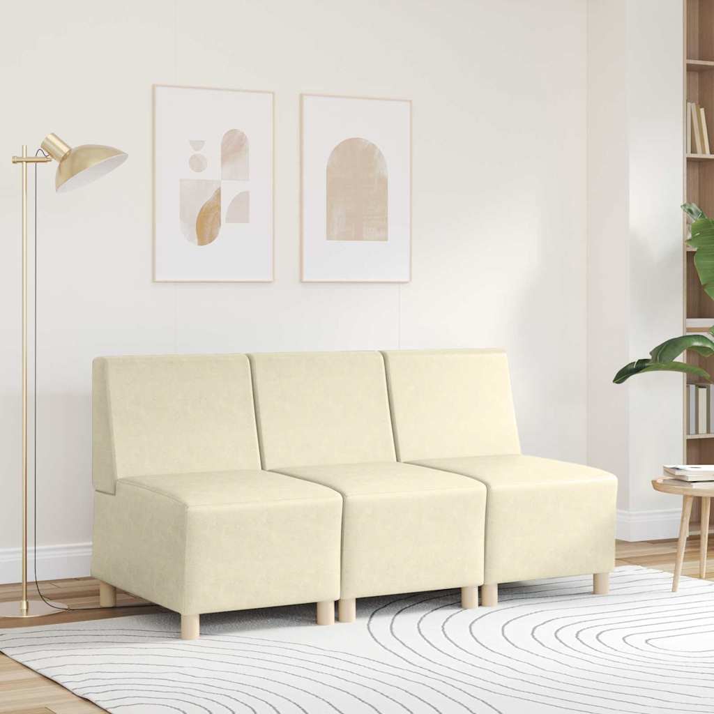 vidaXL Unitate Sofa Modulară Fără Brațe Crem 55 x 74 x 82 cm