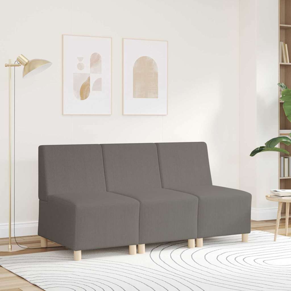vidaXL Unitate Sofa Modulară Fără Brațe Gri deschis 55 x 74 x 82 cm