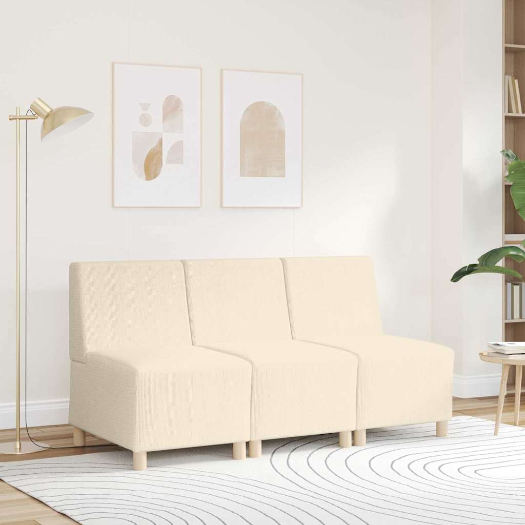 vidaXL Unitate Sofa Modulară Fără Brațe Crem 55 x 74 x 82 cm