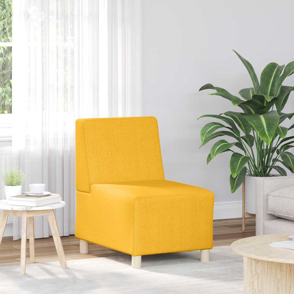 vidaXL Unitate Sofa Modulară Fără Brațe Galben deschis 55 x 74 x 82 cm