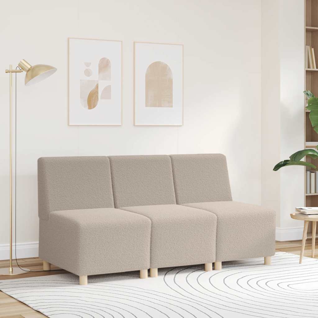 vidaXL Canapea Scaun fără brațe gri deschis 55 cm țesătură ondulată ca lână vidaXL Canapea Scaun fără brațe gri deschis 55 cm țesătură ondulată ca lână