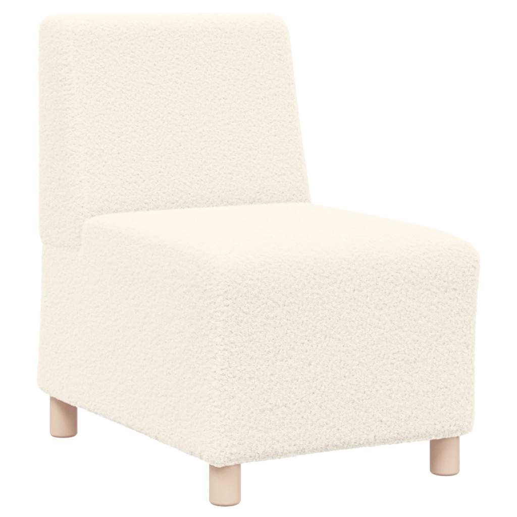 vidaXL Canapea Scaun fără brațe crem 55 cm țesătură ondulată ca lână vidaXL Canapea Scaun fără brațe crem 55 cm țesătură ondulată ca lână