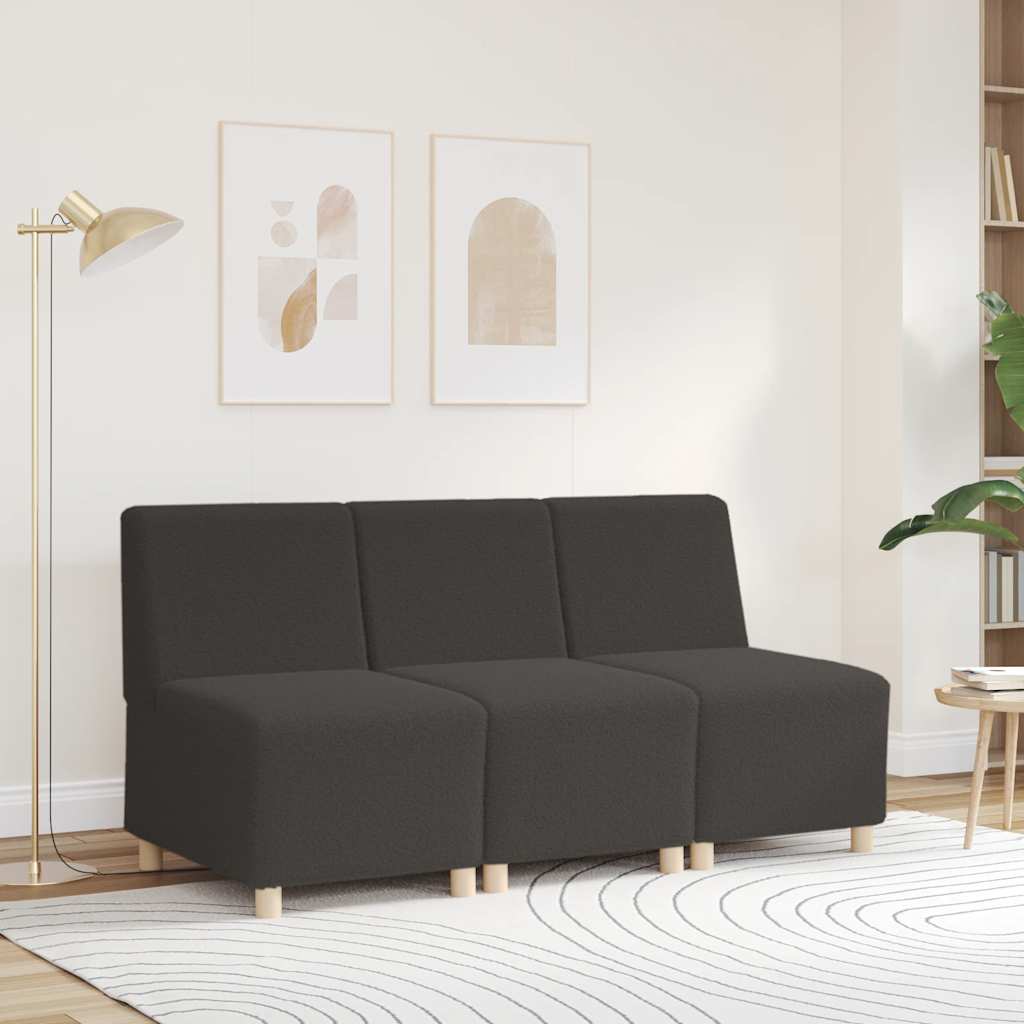 vidaXL Canapea Scaun fără brațe gri închis 55 cm țesătură ondulată ca lână vidaXL Canapea Scaun fără brațe gri închis 55 cm țesătură ondulată ca lână