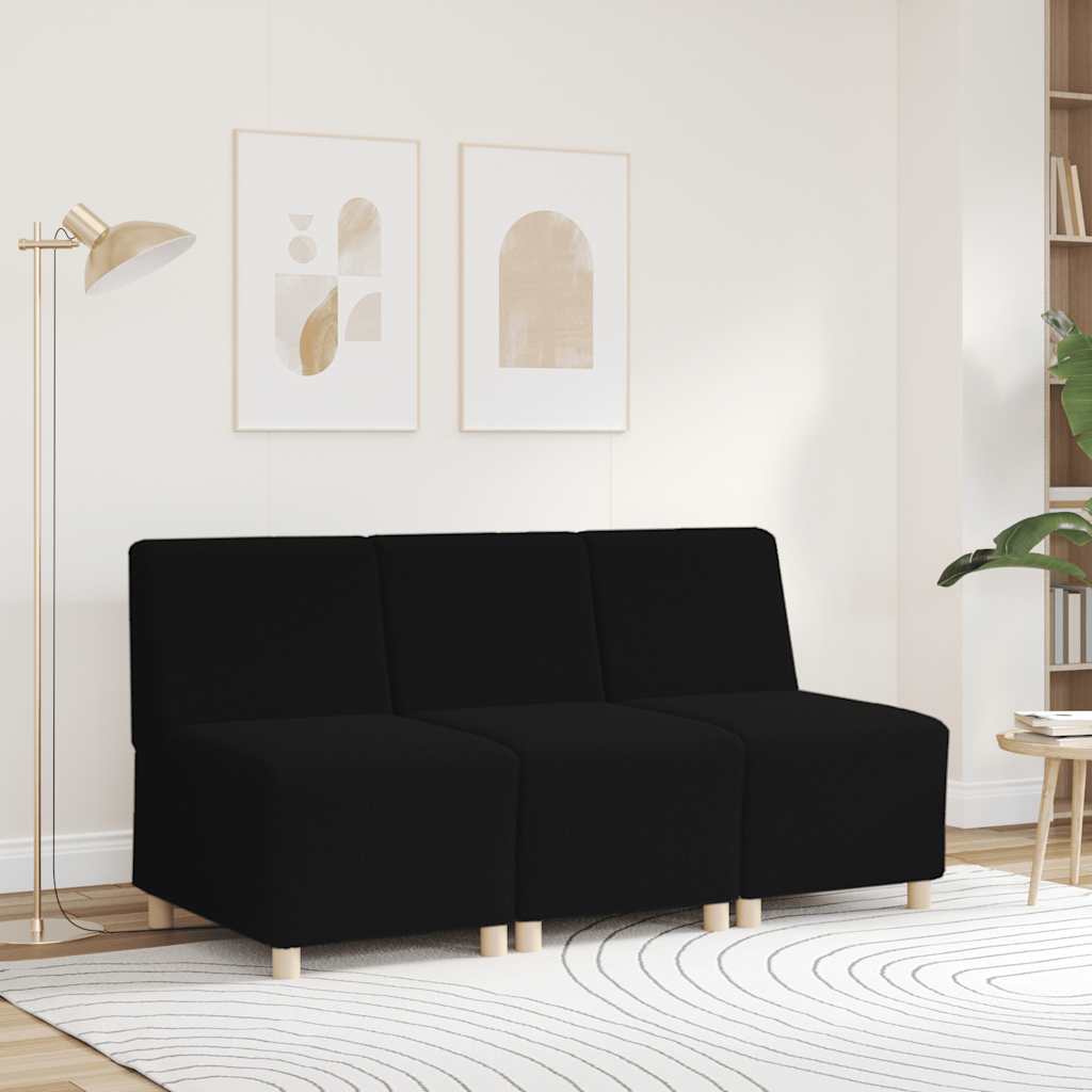 vidaXL Canapea Scaun fără brațe negru 55 cm țesătură ondulată ca lână vidaXL Canapea Scaun fără brațe negru 55 cm țesătură ondulată ca lână