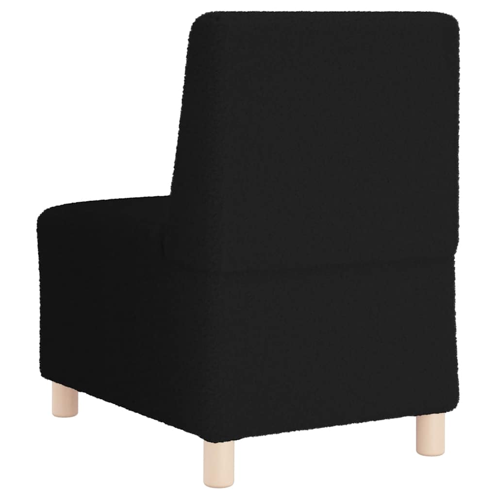 vidaXL Canapea Scaun fără brațe negru 55 cm țesătură ondulată ca lână vidaXL Canapea Scaun fără brațe negru 55 cm țesătură ondulată ca lână