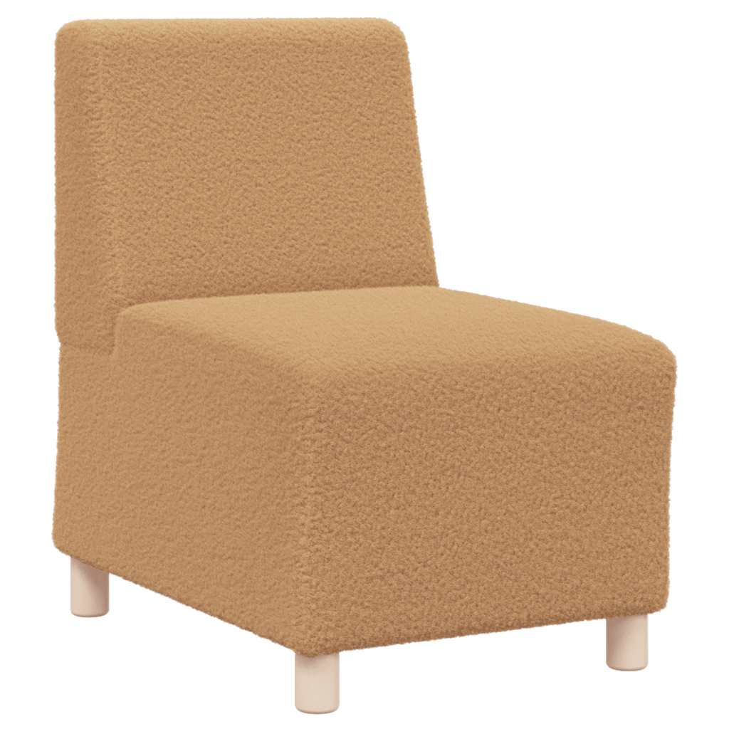 vidaXL Canapea Scaun fără brațe bej 55 cm țesătură ondulată ca lână vidaXL Canapea Scaun fără brațe bej 55 cm țesătură ondulată ca lână
