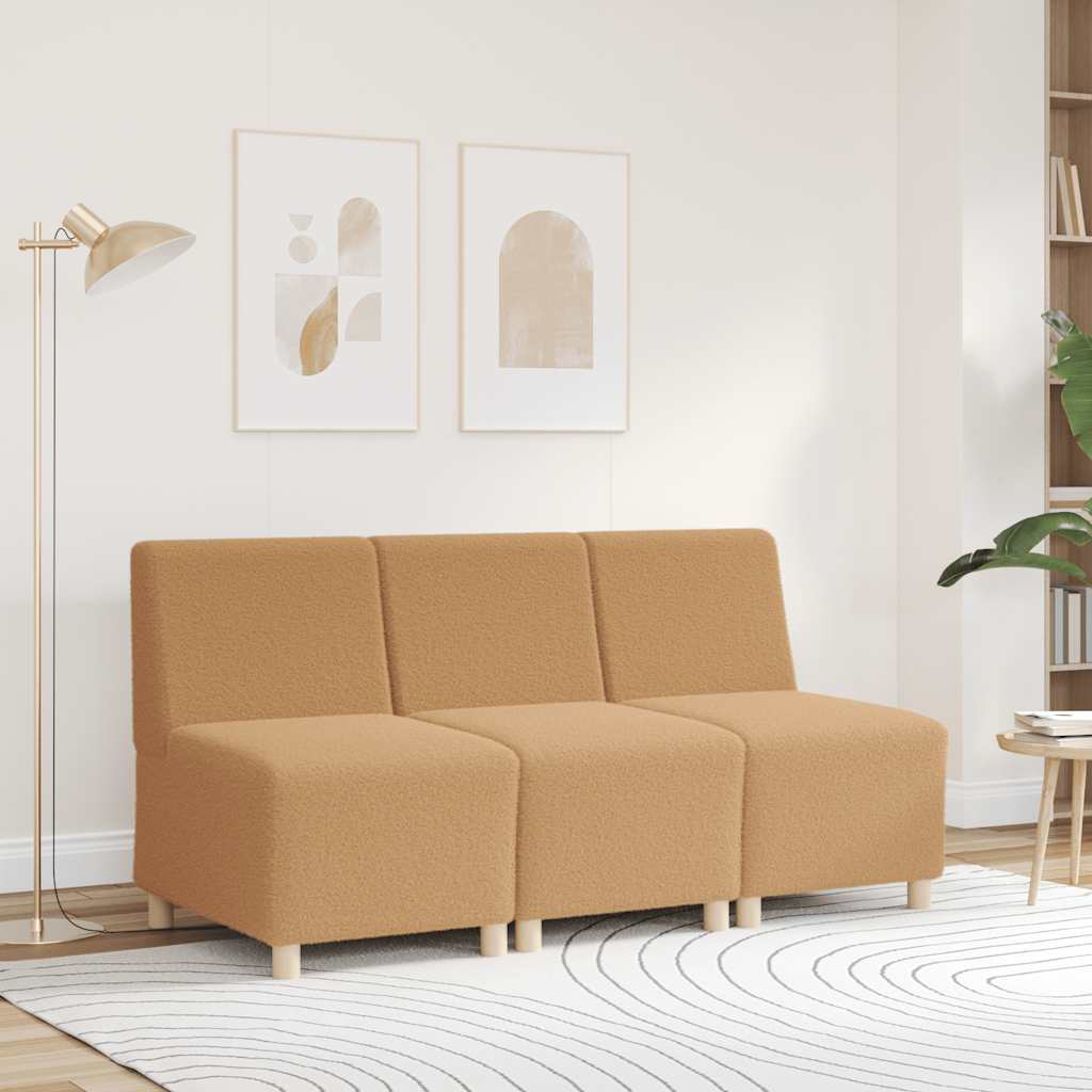 vidaXL Canapea Scaun fără brațe bej 55 cm țesătură ondulată ca lână vidaXL Canapea Scaun fără brațe bej 55 cm țesătură ondulată ca lână