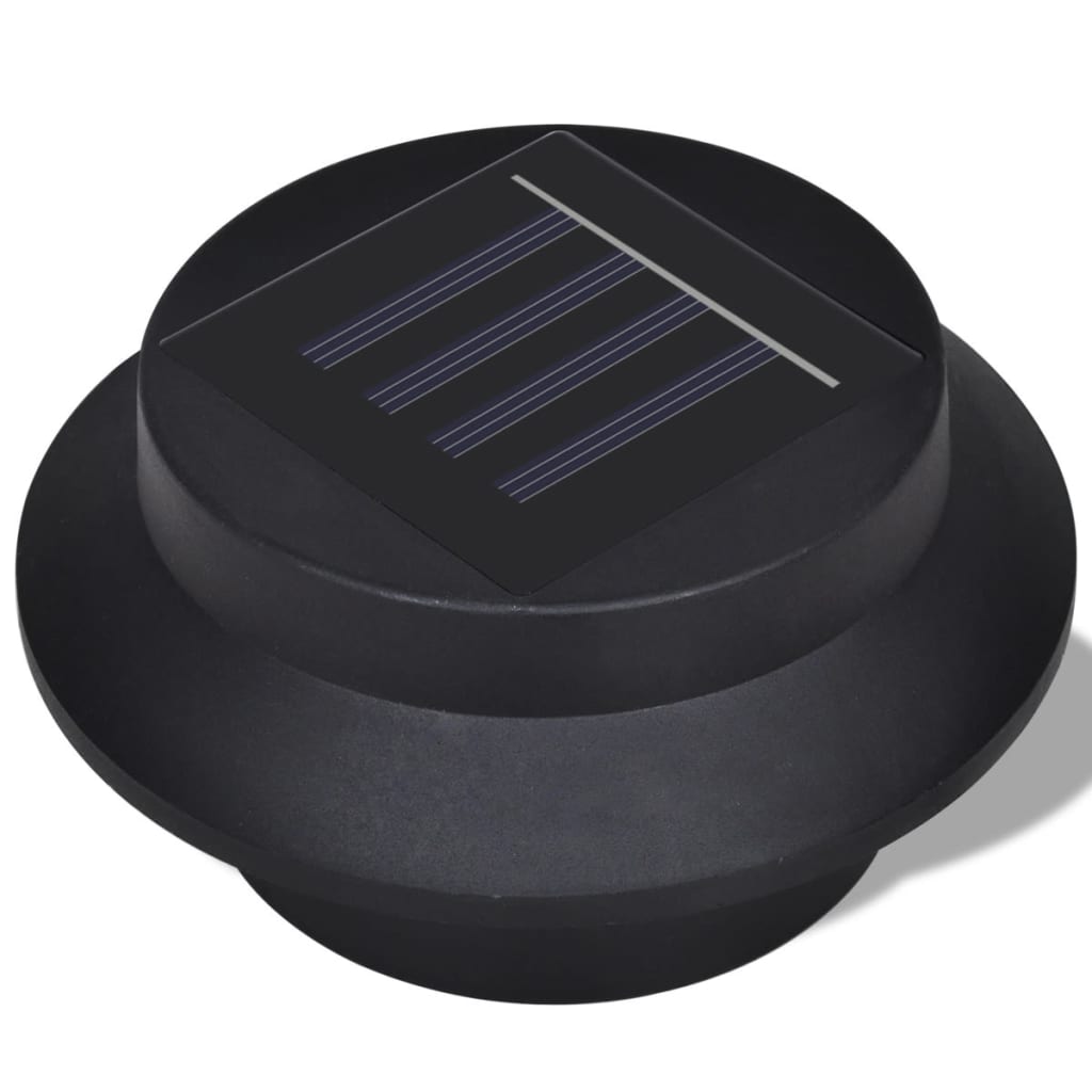 Lampă solară pentru exterior 6 pcs Lumină pentru gard Neagră Lampă solară pentru exterior 6 pcs Lumină pentru gard Neagră