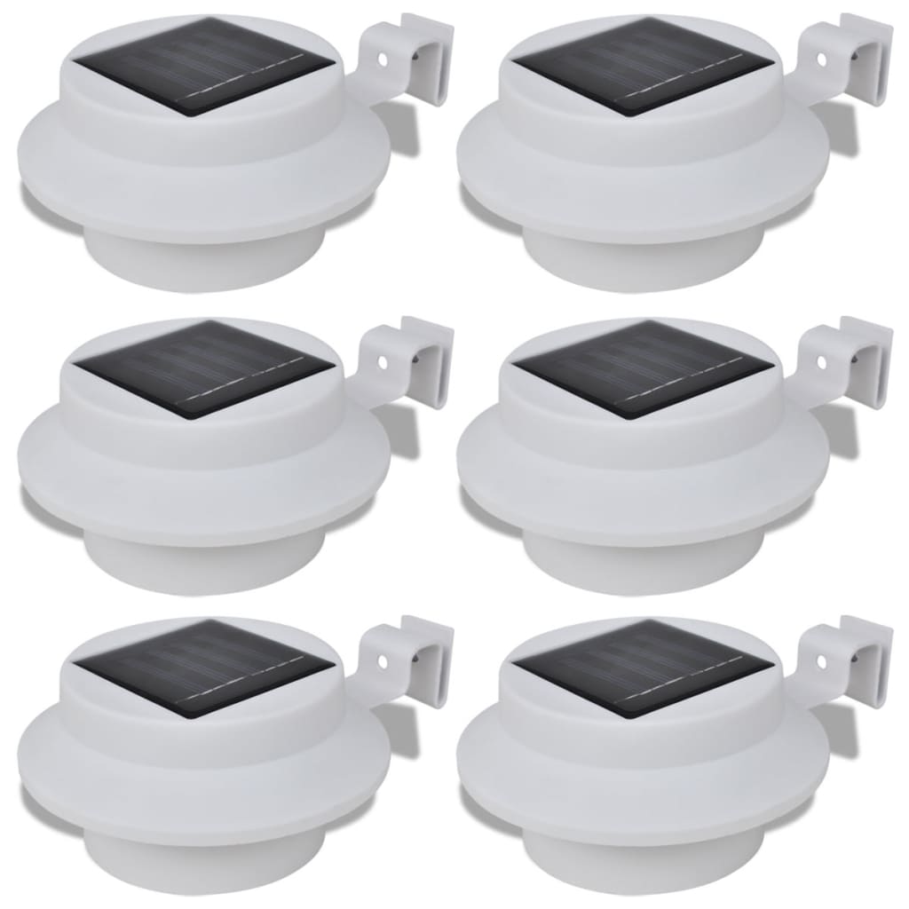 Lampă solară pentru exterior 6 pcs Lumină pentru gard Albă Lampă solară pentru exterior 6 pcs Lumină pentru gard Albă