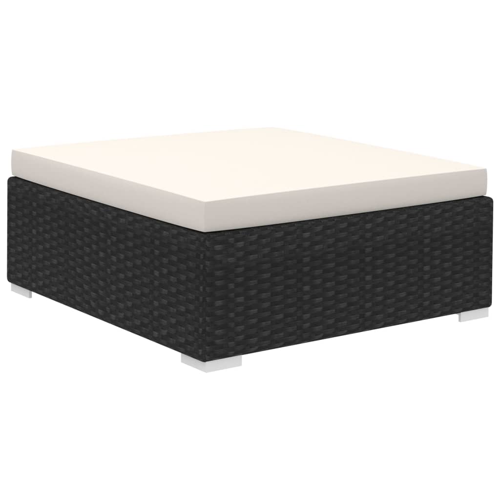 vidaXL Set mobilier de grădină cu perne, 8 piese, negru, poliratan vidaXL Set mobilier de grădină cu perne, 8 piese, negru, poliratan