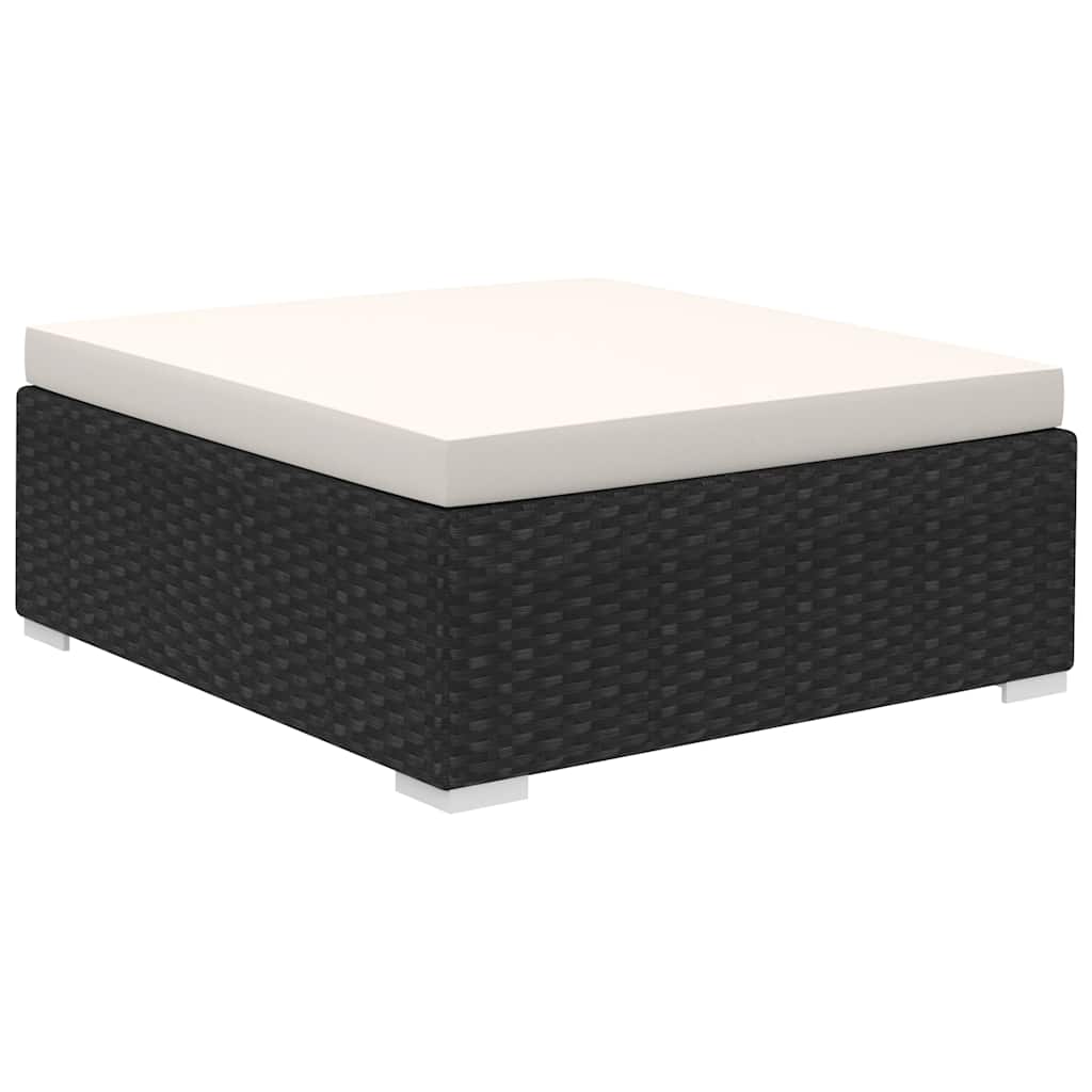 vidaXL Set mobilier de grădină cu perne, 8 piese, negru, poliratan vidaXL Set mobilier de grădină cu perne, 8 piese, negru, poliratan