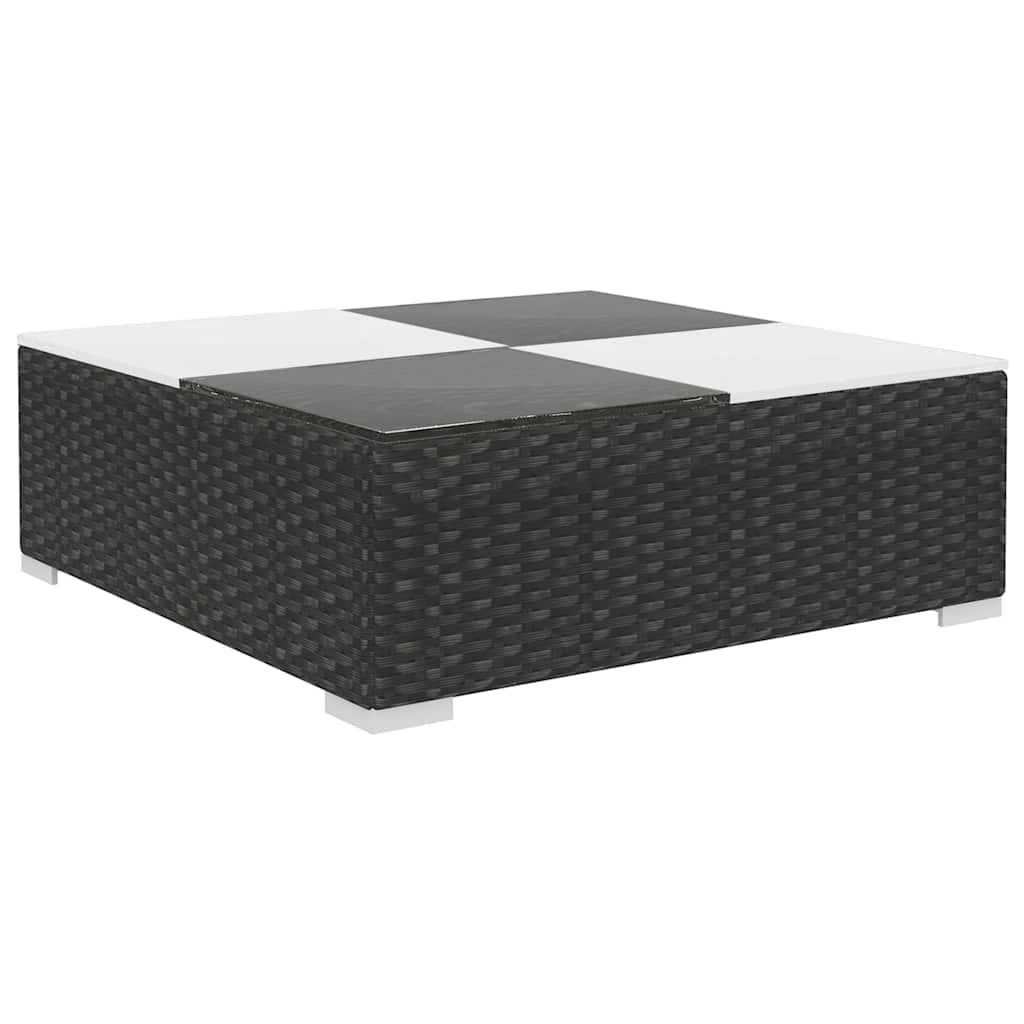 vidaXL Set mobilier de grădină cu perne, 8 piese, negru, poliratan vidaXL Set mobilier de grădină cu perne, 8 piese, negru, poliratan