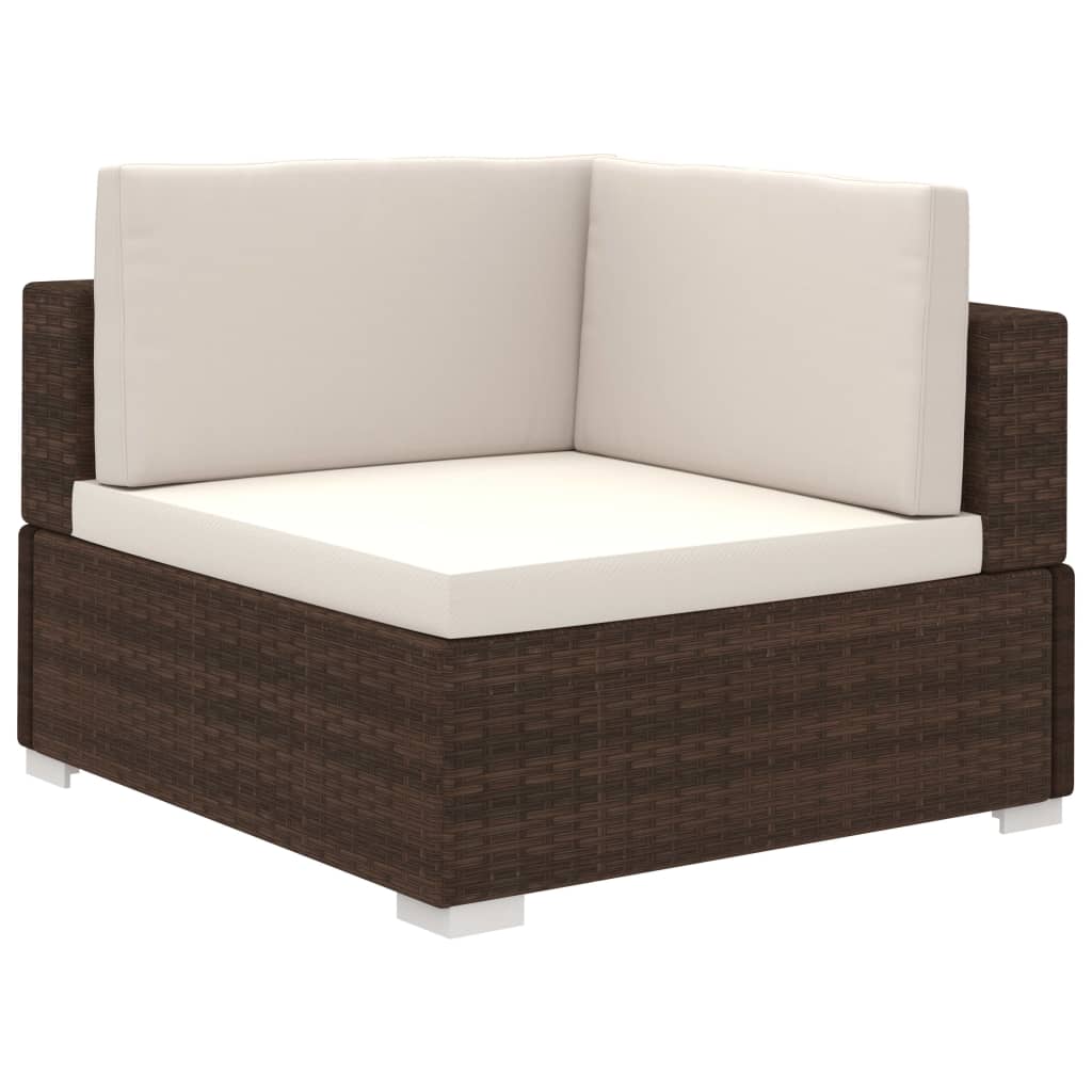 vidaXL Set mobilier de grădină cu perne, 8 piese, maro, poliratan vidaXL Set mobilier de grădină cu perne, 8 piese, maro, poliratan