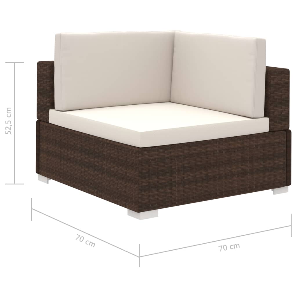 vidaXL Set mobilier de grădină cu perne, 8 piese, maro, poliratan vidaXL Set mobilier de grădină cu perne, 8 piese, maro, poliratan