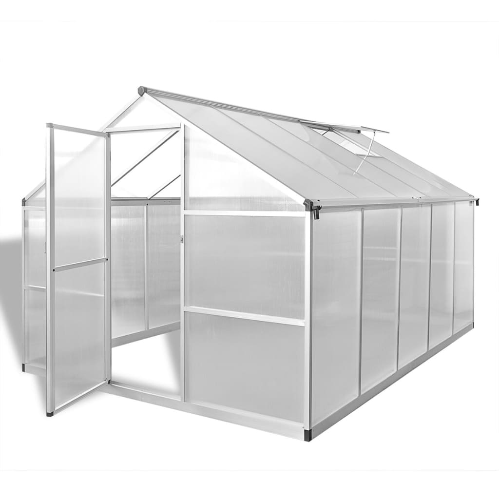 vidaXL Seră din aluminiu ranforsat cu cadru la bază, 7,55 m² vidaXL Seră din aluminiu ranforsat cu cadru la bază, 7,55 m²