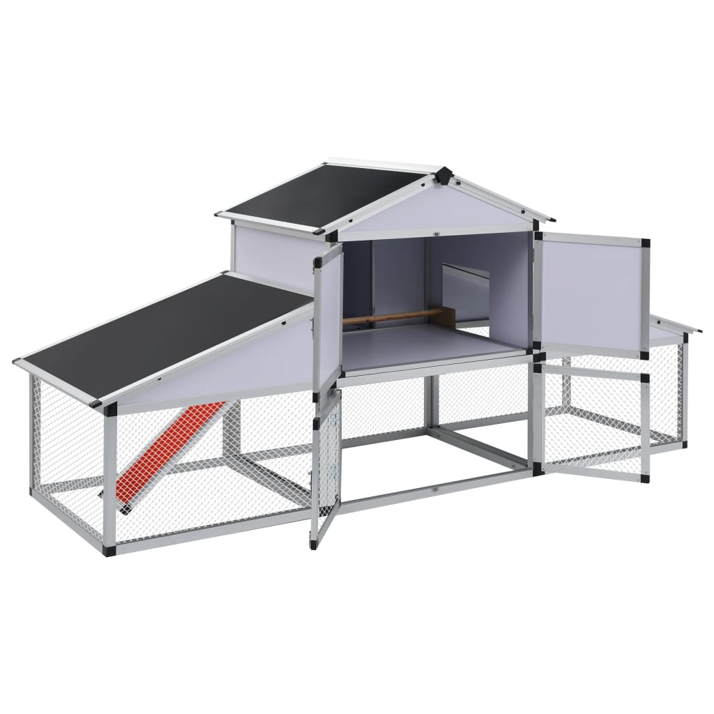 41323 vidaXL Coteț de găini cu zonă de mișcare și repaus aluminiu 41323 vidaXL Coteț de găini cu zonă de mișcare și repaus aluminiu