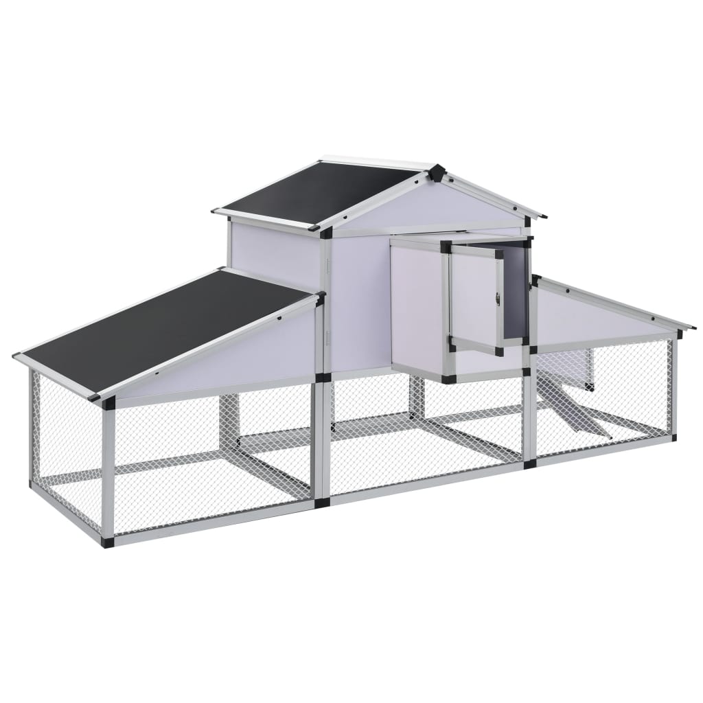 41323 vidaXL Coteț de găini cu zonă de mișcare și repaus aluminiu 41323 vidaXL Coteț de găini cu zonă de mișcare și repaus aluminiu