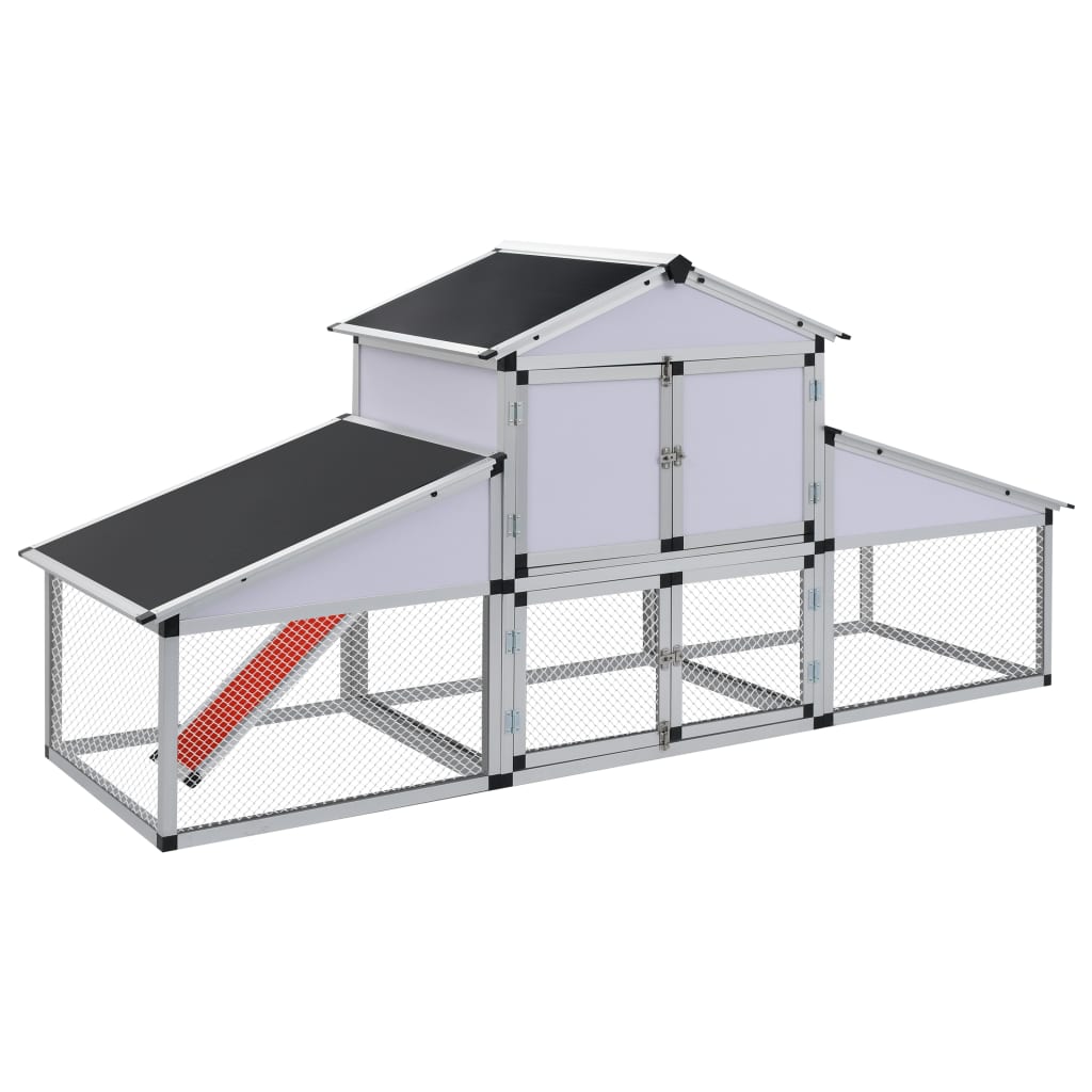 41323 vidaXL Coteț de găini cu zonă de mișcare și repaus aluminiu 41323 vidaXL Coteț de găini cu zonă de mișcare și repaus aluminiu