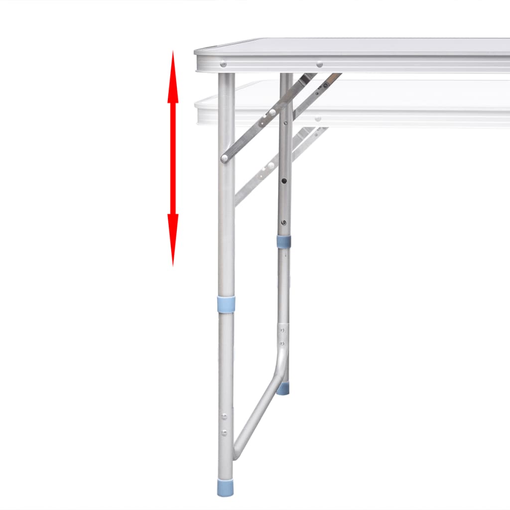 vidaXL Masă camping pliabilă reglabilă în înălțime, 120x60 cm aluminiu vidaXL Masă camping pliabilă reglabilă în înălțime, 120x60 cm aluminiu