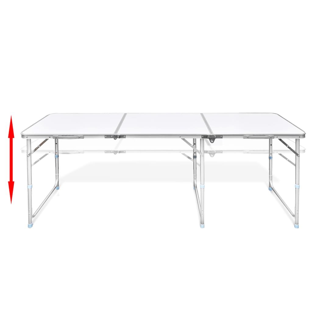 Masă camping din aluminiu reglabilă 180 x 60 cm Masă camping din aluminiu reglabilă 180 x 60 cm