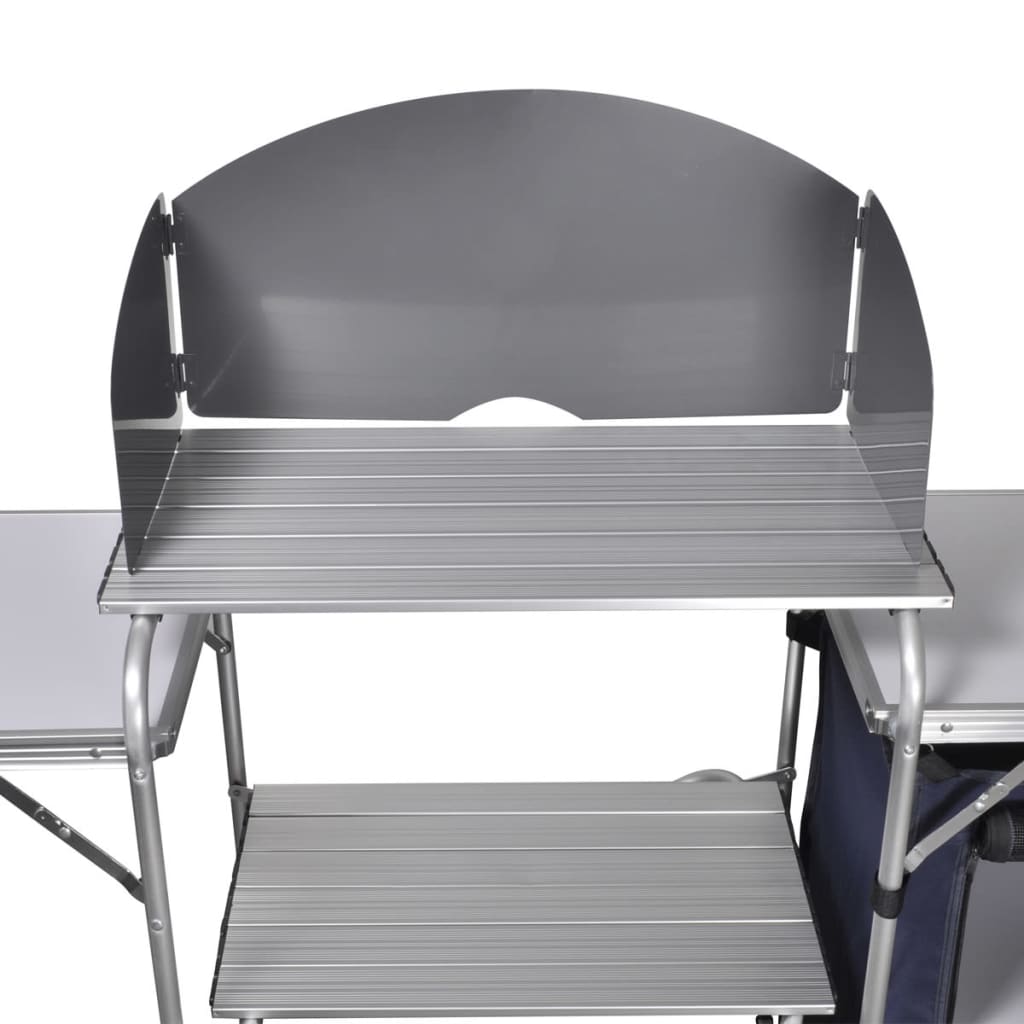 vidaXL Bucătărie de camping pliabilă, cu paravânt, aluminiu vidaXL Bucătărie de camping pliabilă, cu paravânt, aluminiu