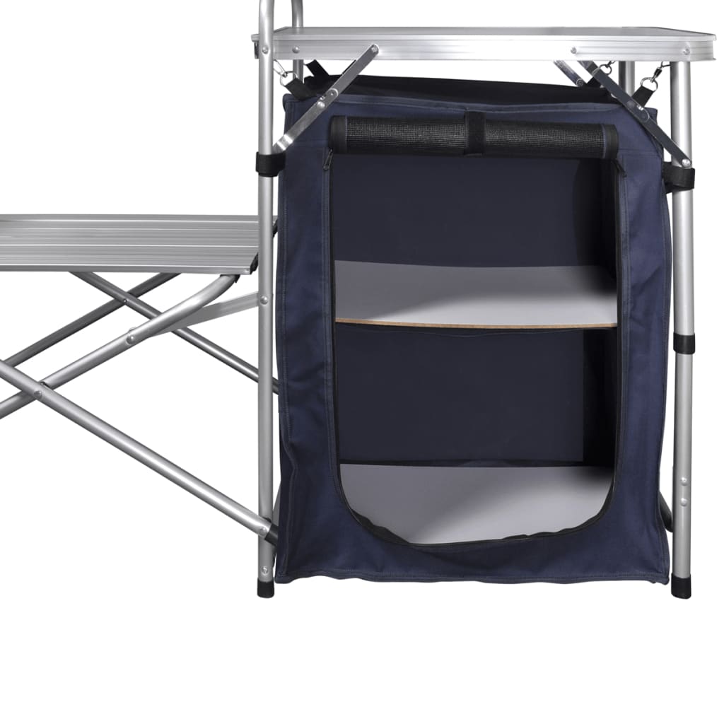 vidaXL Bucătărie de camping pliabilă, cu paravânt, aluminiu vidaXL Bucătărie de camping pliabilă, cu paravânt, aluminiu