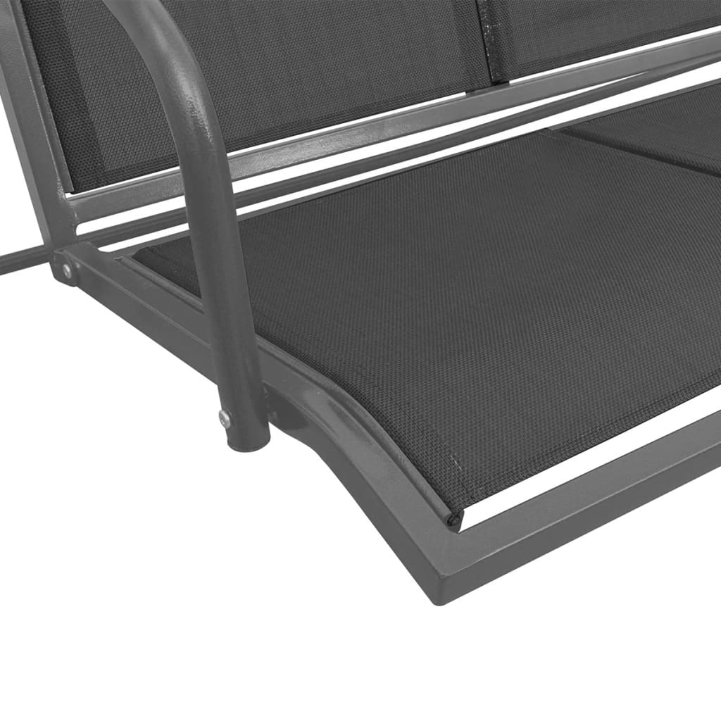 vidaXL Balansoar de grădină cu copertină, negru vidaXL Balansoar de grădină cu copertină, negru