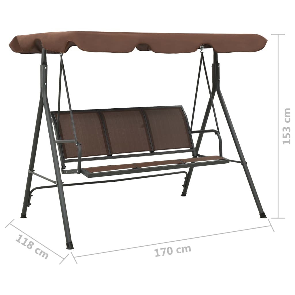vidaXL Balansoar de grădină cu copertină, cafeniu vidaXL Balansoar de grădină cu copertină, cafeniu