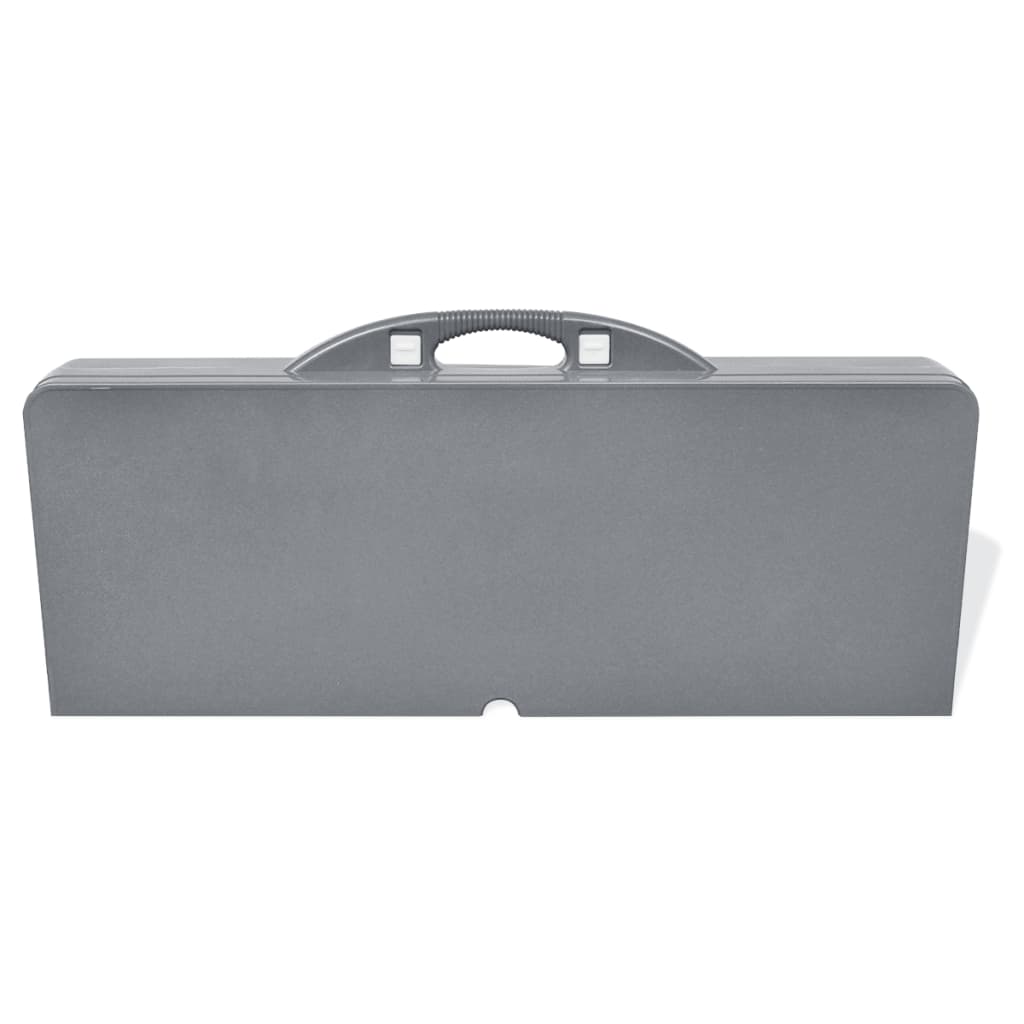 vidaXL Set camping masă/4 scaune pliabile, gri deschis, aluminiu vidaXL Set camping masă/4 scaune pliabile, gri deschis, aluminiu