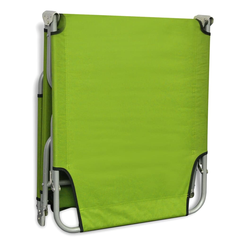 vidaXL Șezlong pliabil, verde măr, oțel vopsit electrostatic vidaXL Șezlong pliabil, verde măr, oțel vopsit electrostatic