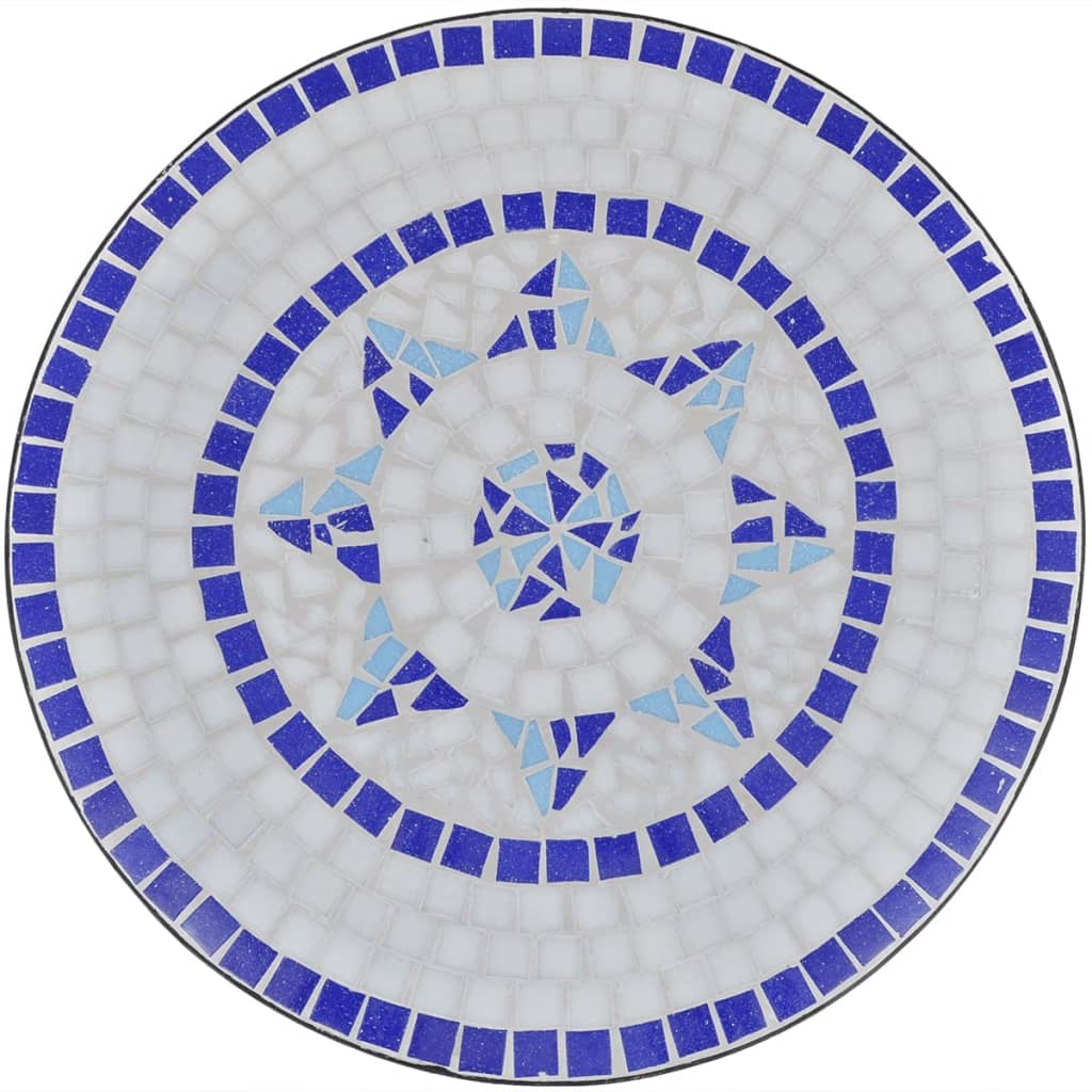 vidaXL Masă de bistro, albastru și alb, 60 cm, mozaic vidaXL Masă de bistro, albastru și alb, 60 cm, mozaic