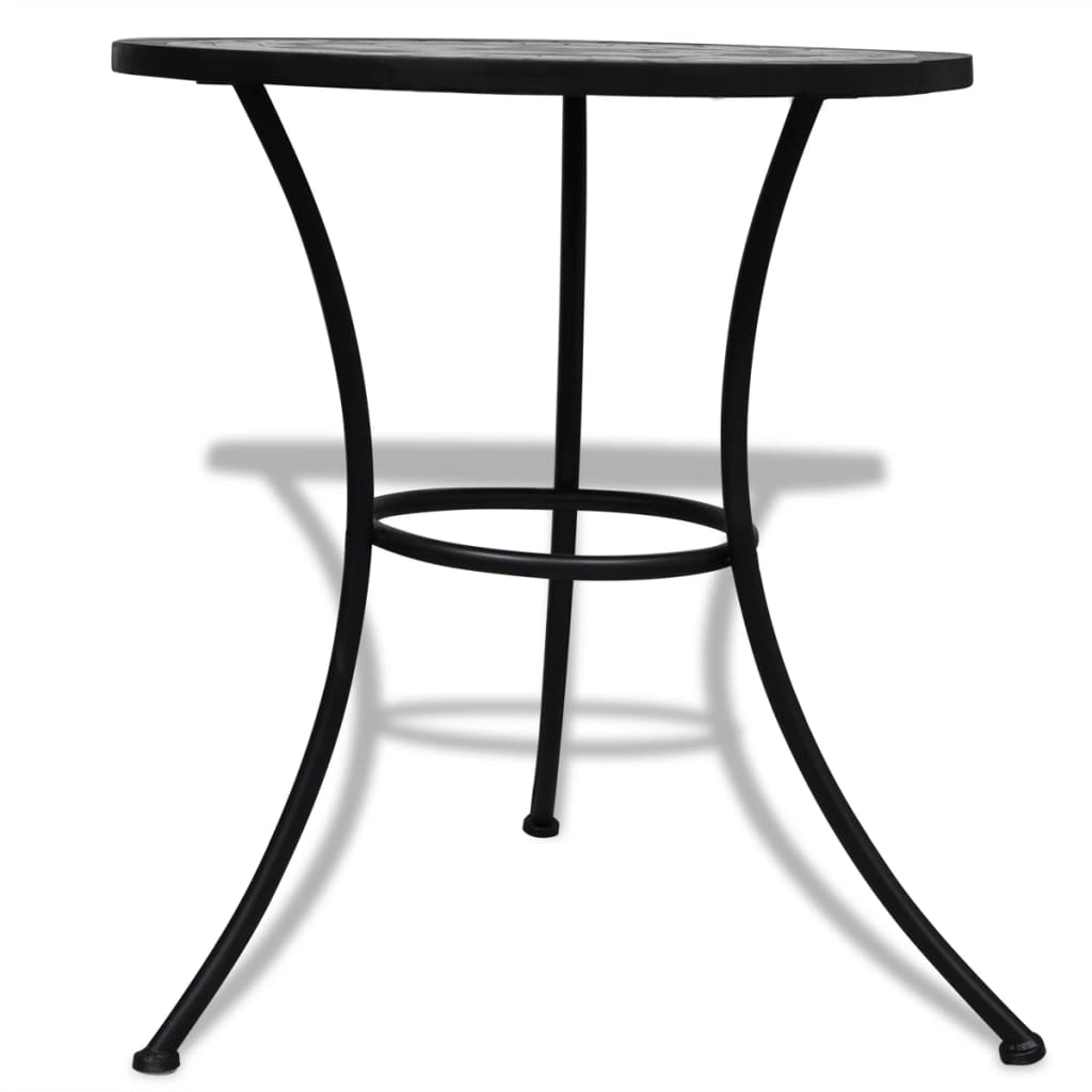 vidaXL Masă de bistro, alb și negru, 60 cm, mozaic vidaXL Masă de bistro, alb și negru, 60 cm, mozaic