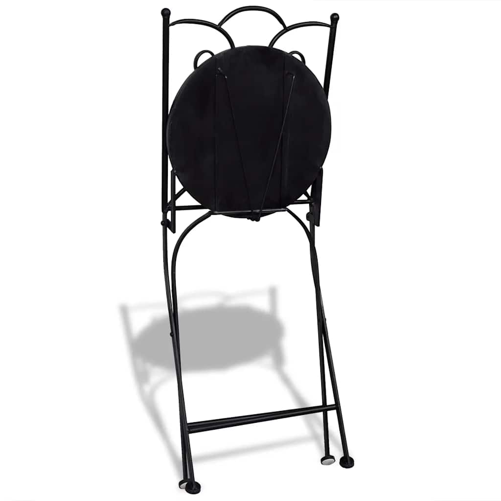 vidaXL Scaune bistro pliante, 2 buc., negru și alb, ceramică vidaXL Scaune bistro pliante, 2 buc., negru și alb, ceramică