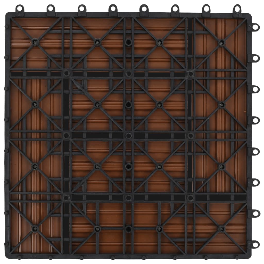 Set de 11 bucăți de plăci 30 x 30 cm din WPC 1 mp, maro