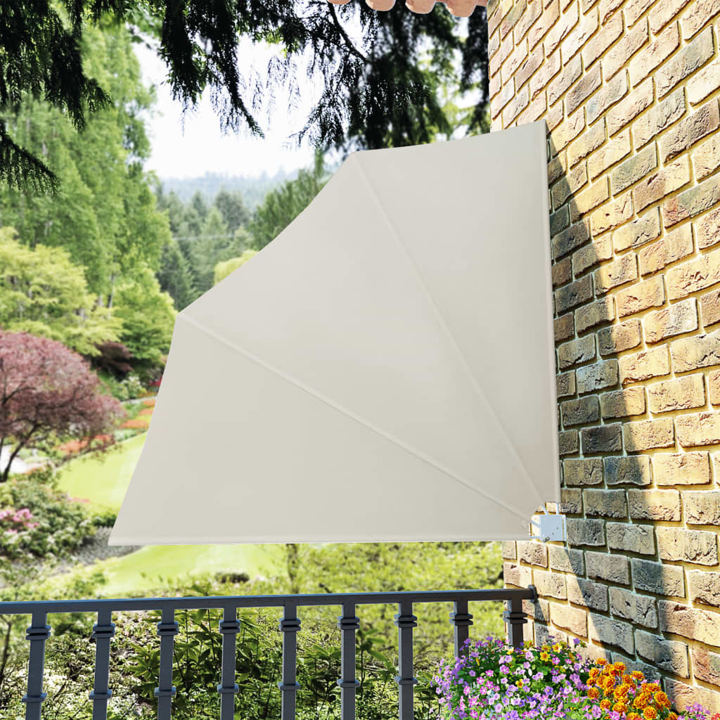 vidaXL Copertină laterală pliabilă de balcon, crem, 140x140 cm vidaXL Copertină laterală pliabilă de balcon, crem, 140x140 cm