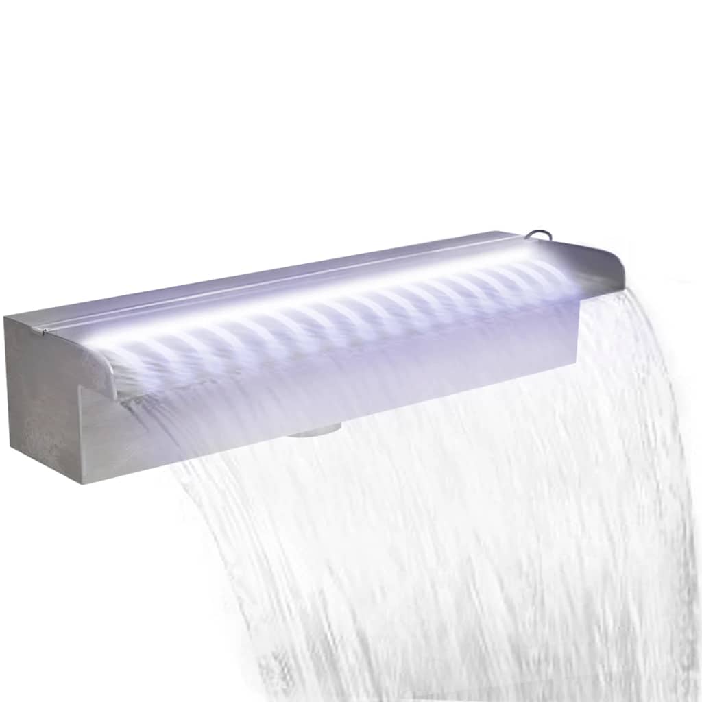 vidaXL Fântână piscină dreptunghiulară LED-uri 45 cm oțel inoxidabil vidaXL Fântână piscină dreptunghiulară LED-uri 45 cm oțel inoxidabil