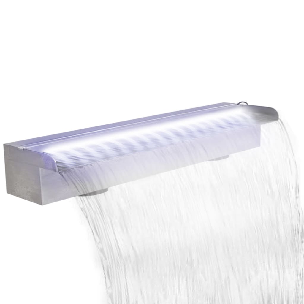 vidaXL Fântână piscină dreptunghiulară LED-uri 60 cm oțel inoxidabil vidaXL Fântână piscină dreptunghiulară LED-uri 60 cm oțel inoxidabil