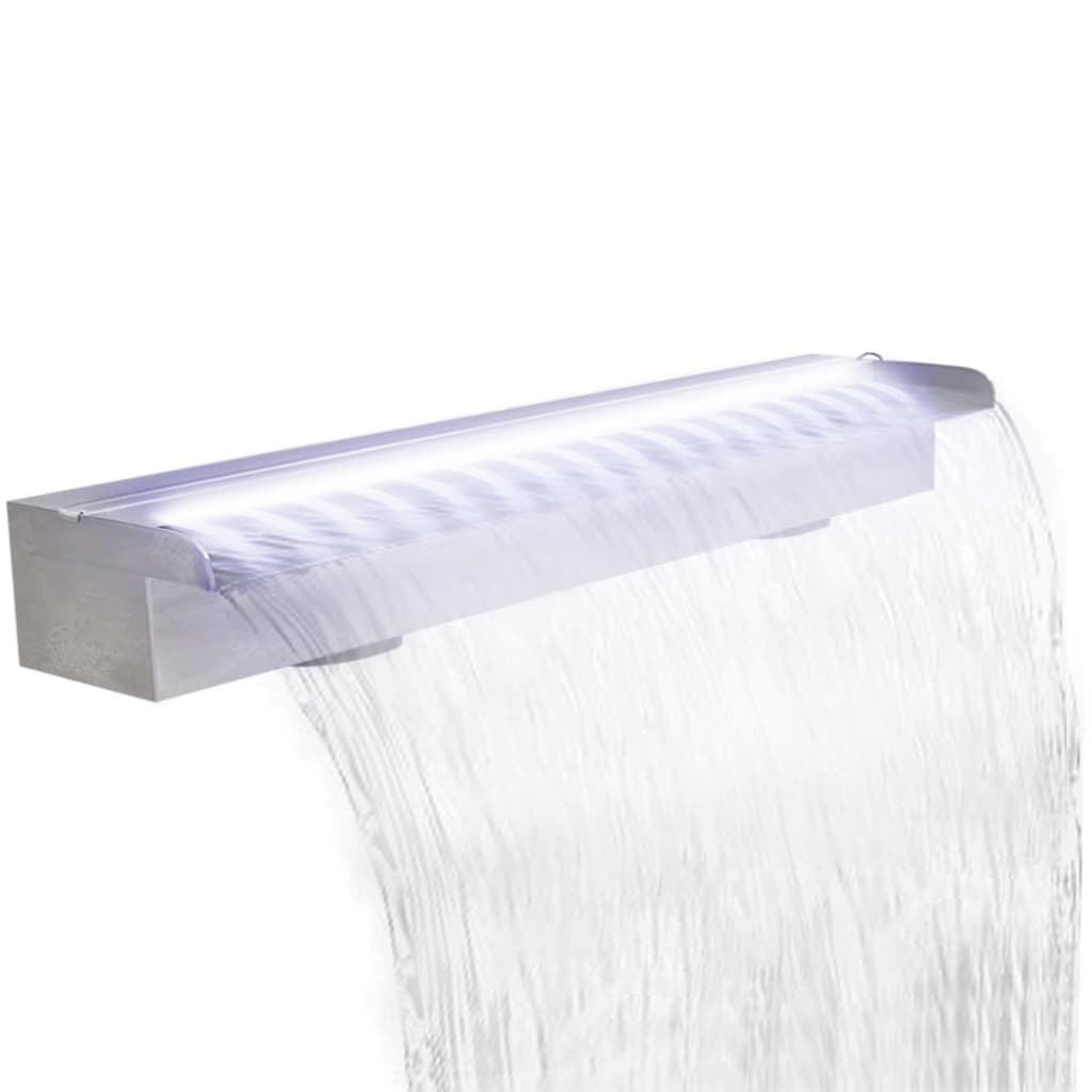 vidaXL Fântână piscină dreptunghiulară LED-uri 90 cm oțel inoxidabil vidaXL Fântână piscină dreptunghiulară LED-uri 90 cm oțel inoxidabil