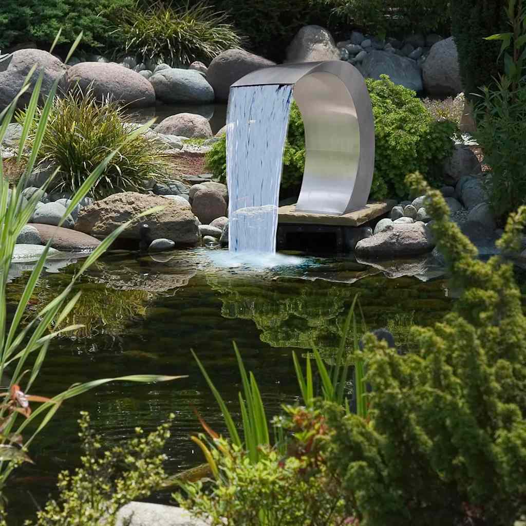 Fântână de piscină cascadă grădină, 45 x 30 x 60 cm, oțel inoxidabil Fântână de piscină cascadă grădină, 45 x 30 x 60 cm, oțel inoxidabil