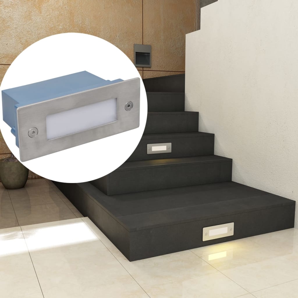 vidaXL Corpuri de iluminat trepte cu LED, 2 buc., 44 x 111 x 56 mm vidaXL Corpuri de iluminat trepte cu LED, 2 buc., 44 x 111 x 56 mm