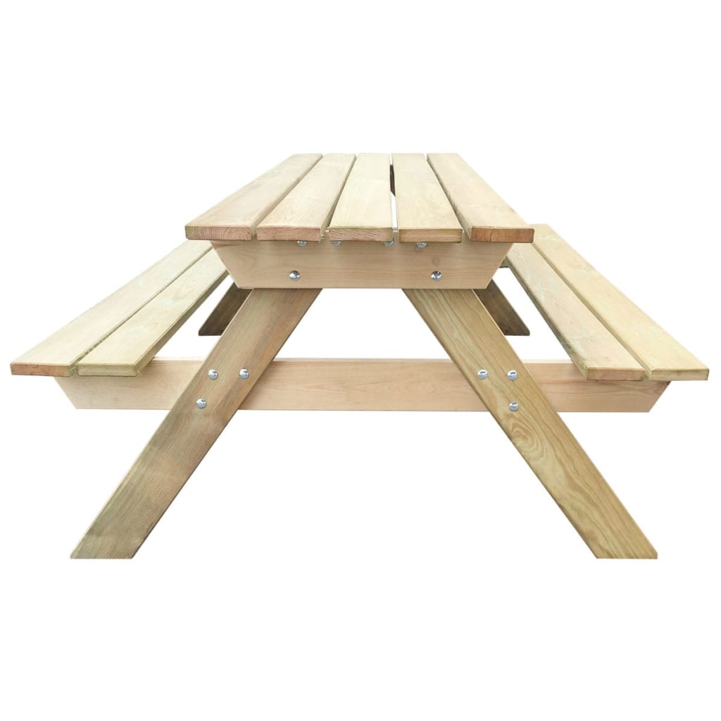 vidaXL Masă de picnic, 150 x 135 x 71,5 cm, lemn
