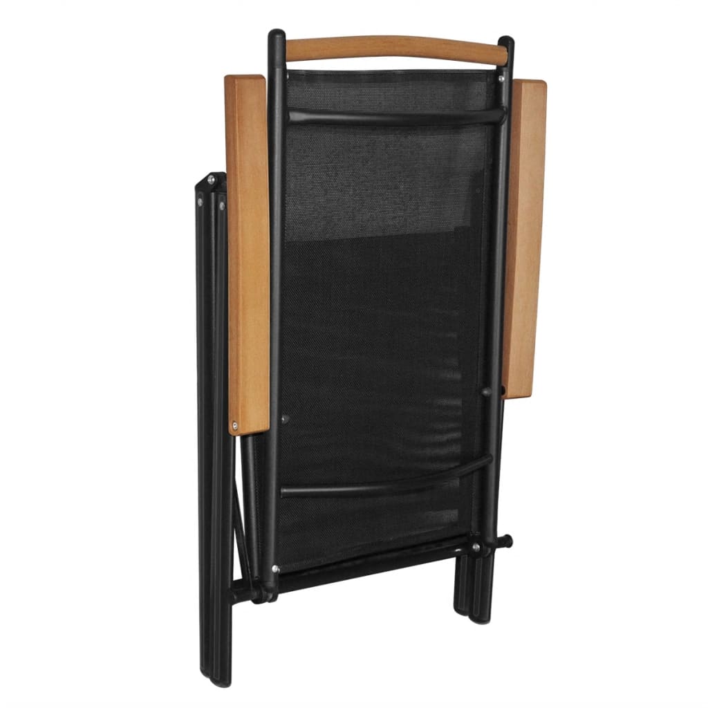 vidaXL Scaune pliante de grădină, 4 buc., negru, aluminiu și textilenă vidaXL Scaune pliante de grădină, 4 buc., negru, aluminiu și textilenă