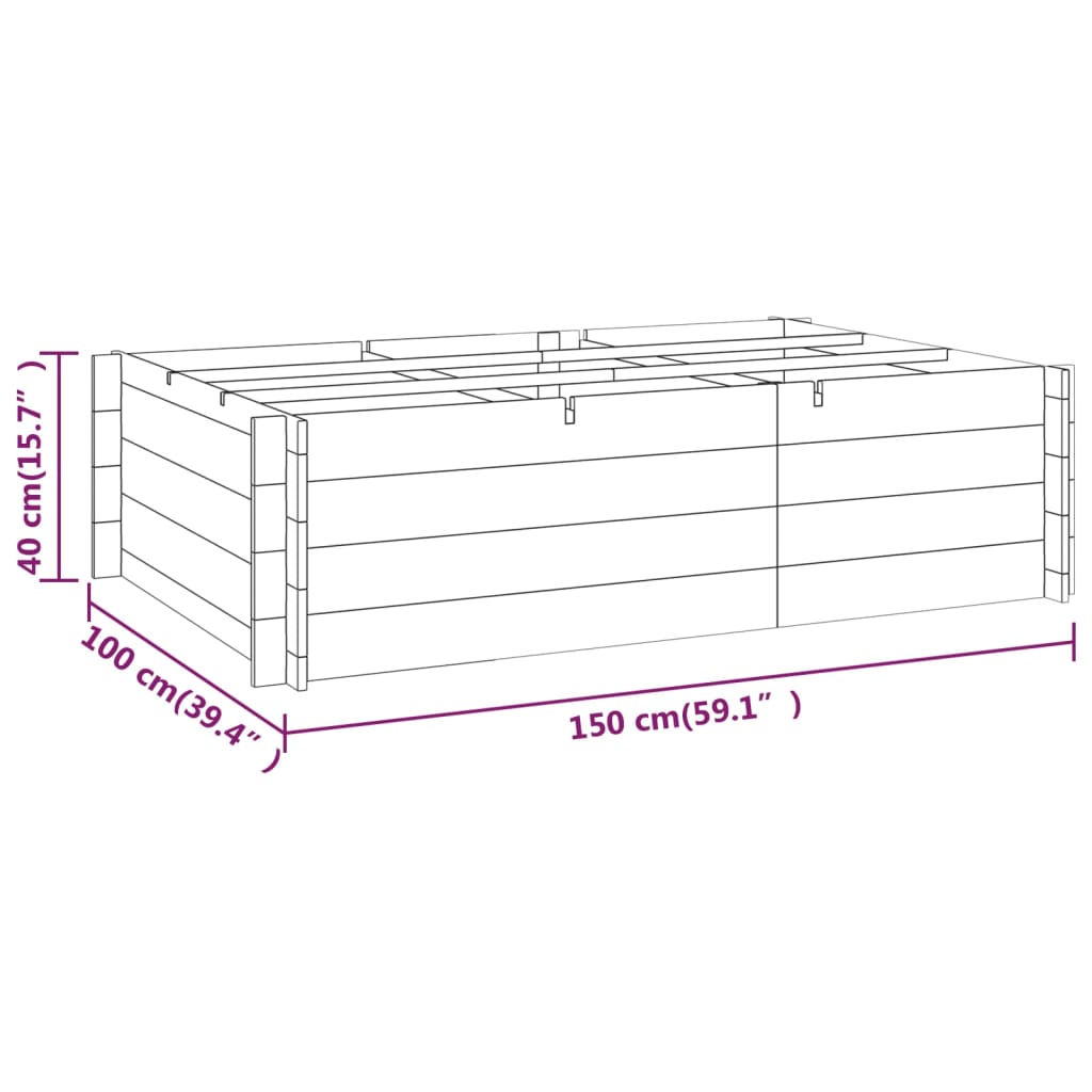 vidaXL Strat înălțat, 150 x 100 x 40 cm, lemn tratat vidaXL Strat înălțat, 150 x 100 x 40 cm, lemn tratat