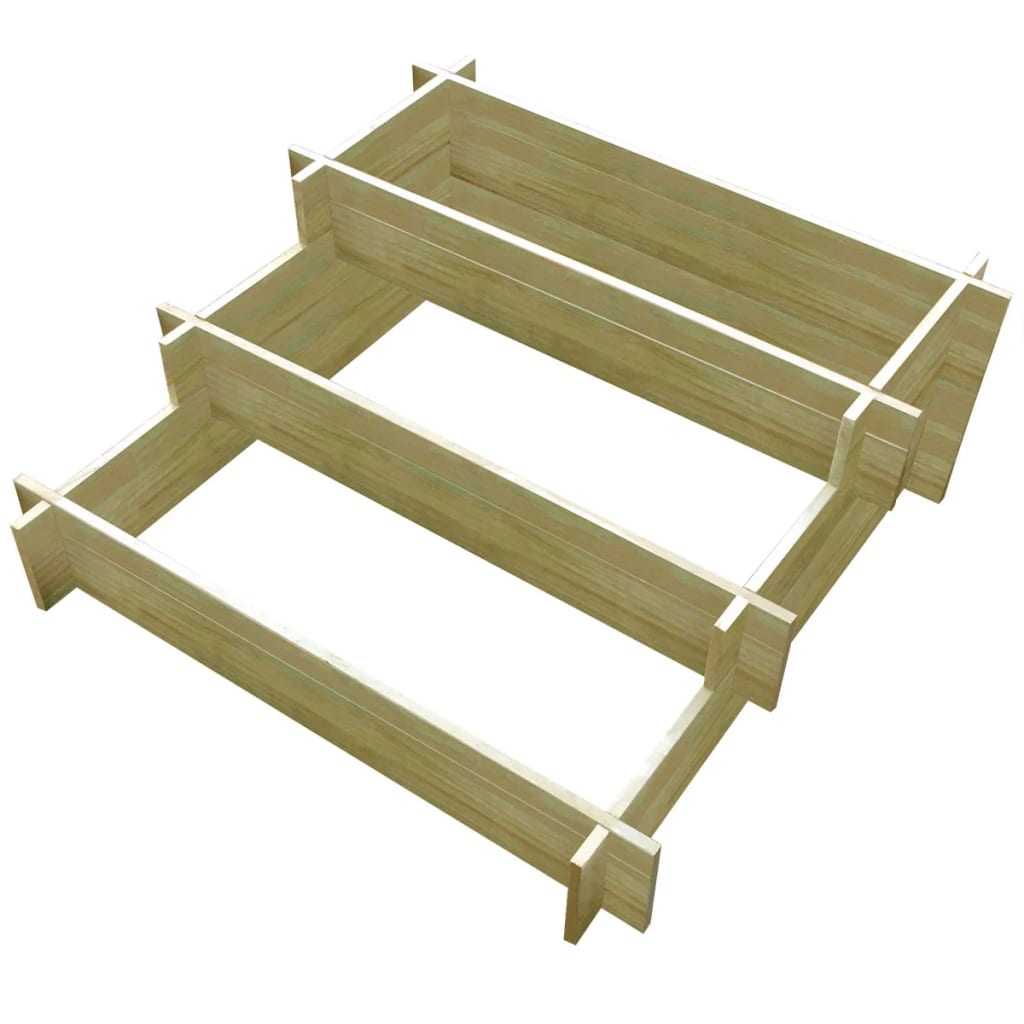 vidaXL Jardinieră cu 3 niveluri, 90 x 90 x 35 cm, lemn tratat vidaXL Jardinieră cu 3 niveluri, 90 x 90 x 35 cm, lemn tratat