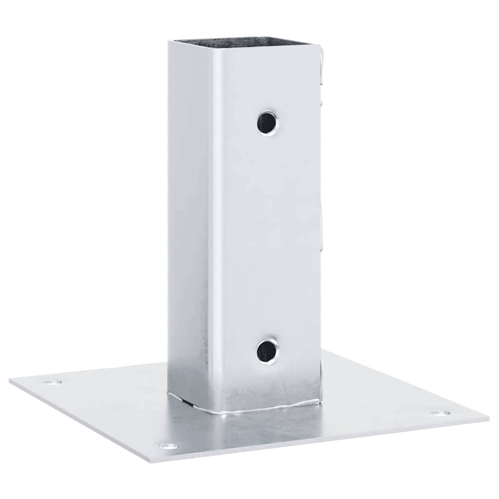 vidaXL Baze stâlp pătrate 4 buc Argintiu 46x46 mm Oțel galvanizat vidaXL Baze stâlp pătrate 4 buc Argintiu 46x46 mm Oțel galvanizat